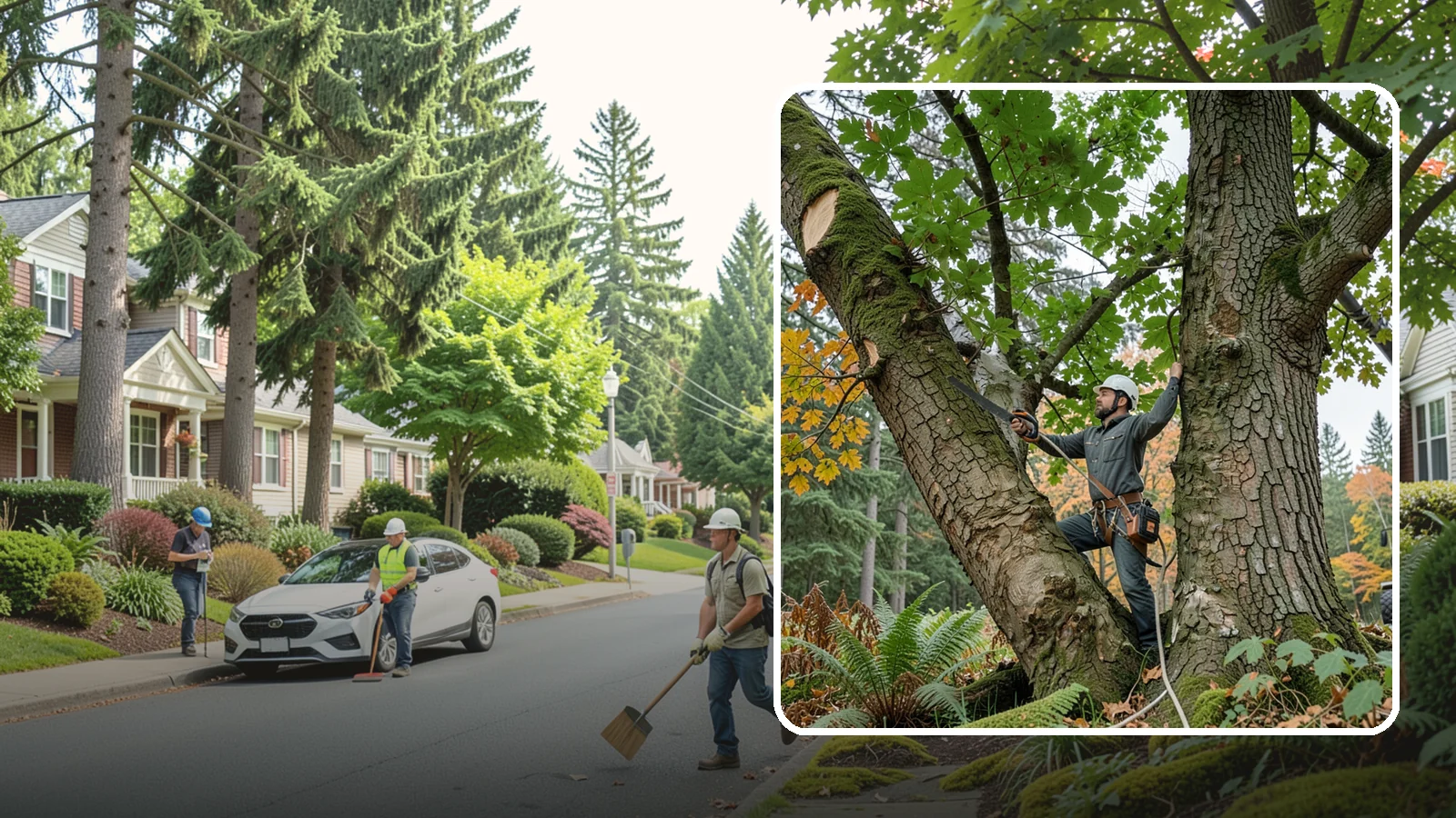 Canopy reduction in Beaux Arts Village, King County, WA - The reduction of overall canopy size with measured cuts.