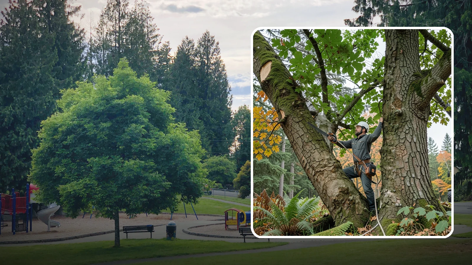 Canopy reduction in Bonney Lake, Pierce County, WA - The reduction of overall canopy size with measured cuts.