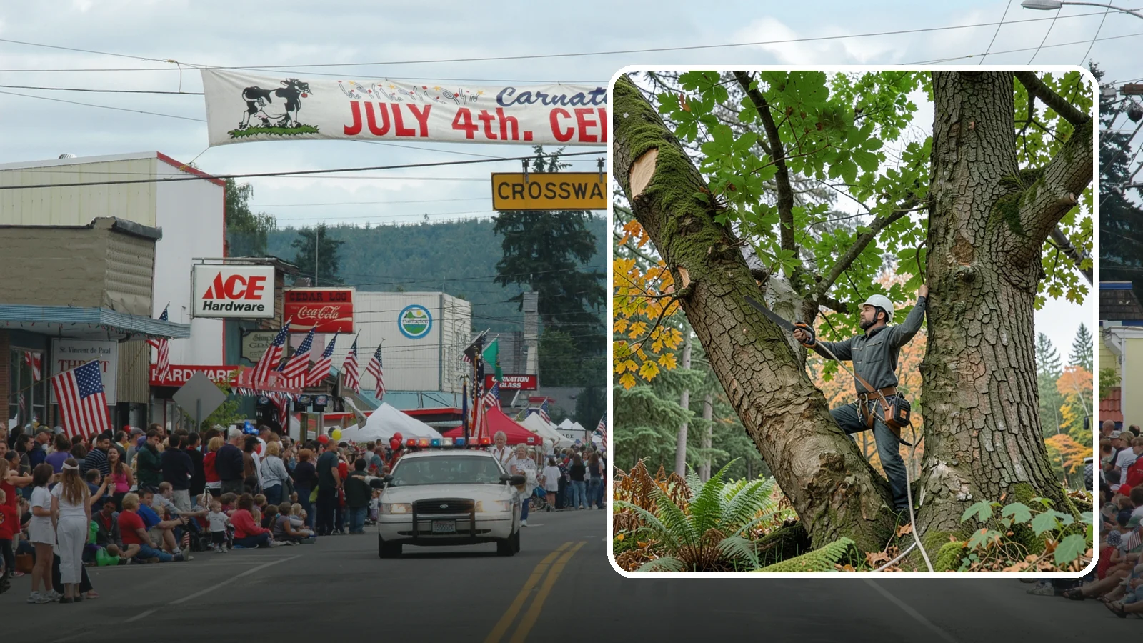 Canopy reduction in Carnation, King County, WA - The reduction of overall canopy size with measured cuts.