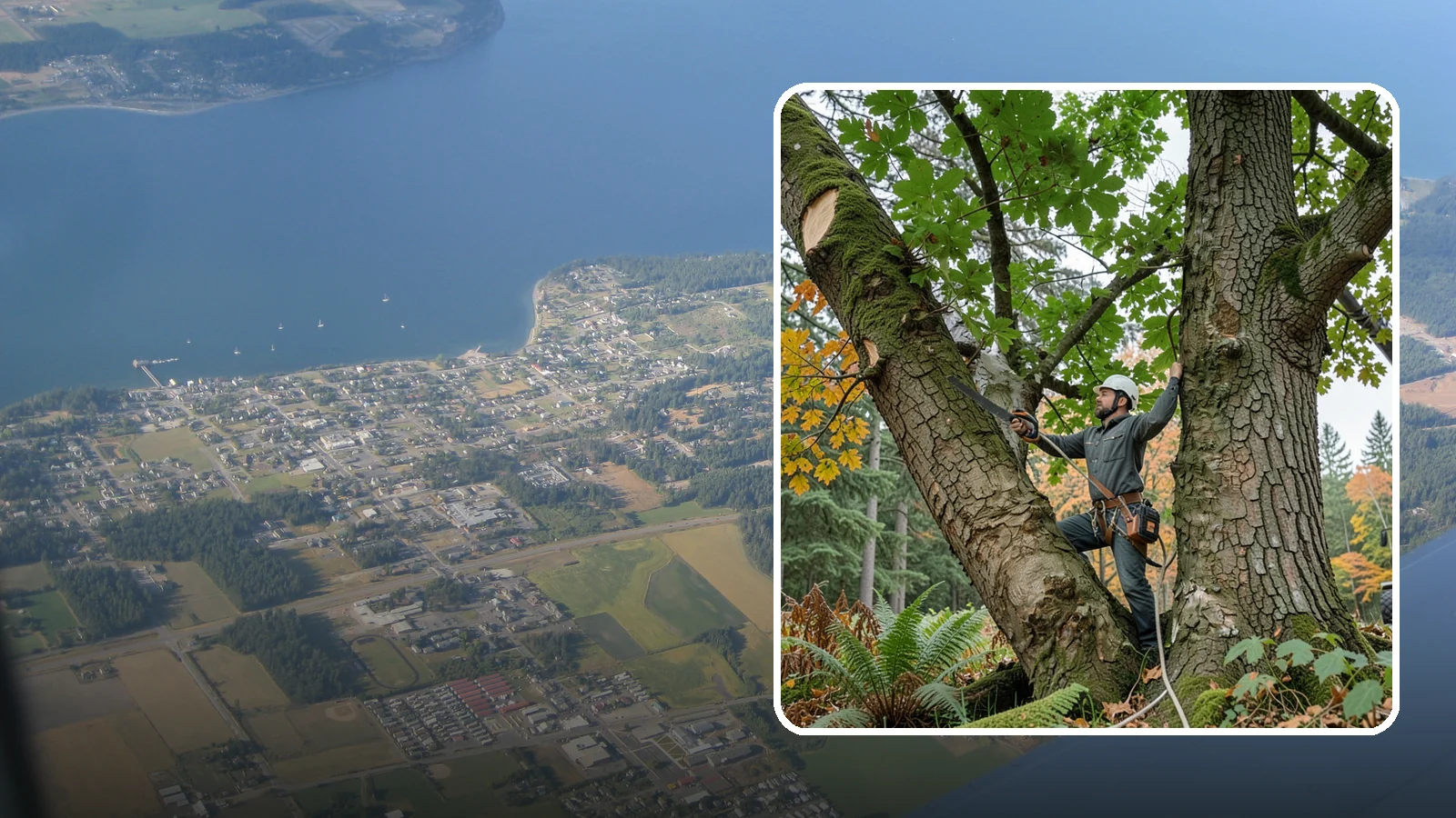 Canopy reduction in Coupeville, Island County, WA - The reduction of overall canopy size with measured cuts.