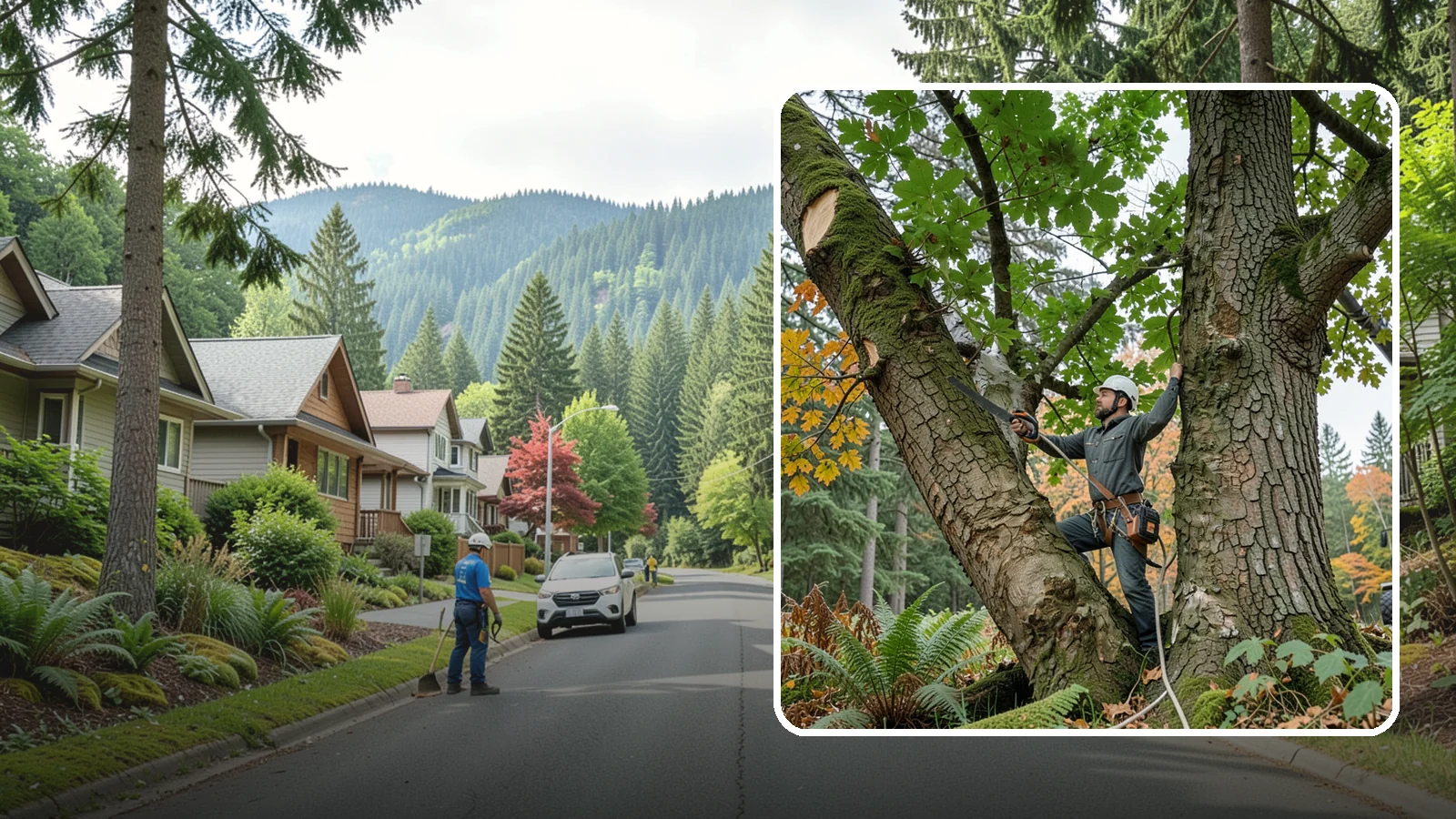 Canopy reduction in Darrington, Snohomish County, WA - The reduction of overall canopy size with measured cuts.