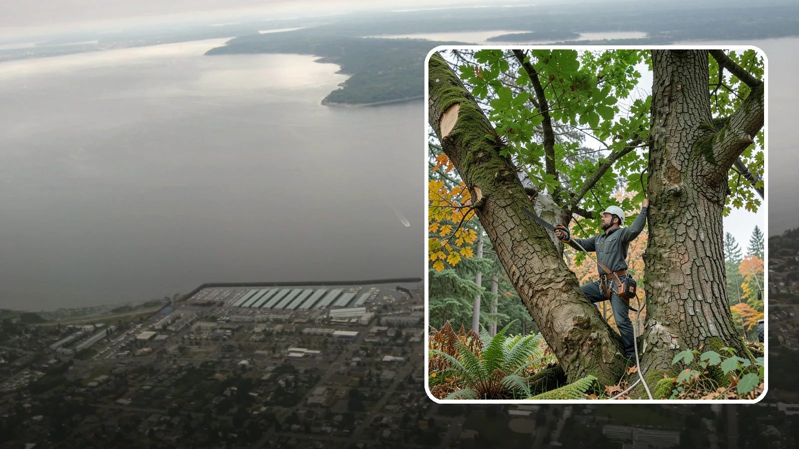 Canopy reduction in Des Moines, King County, WA - The reduction of overall canopy size with measured cuts.