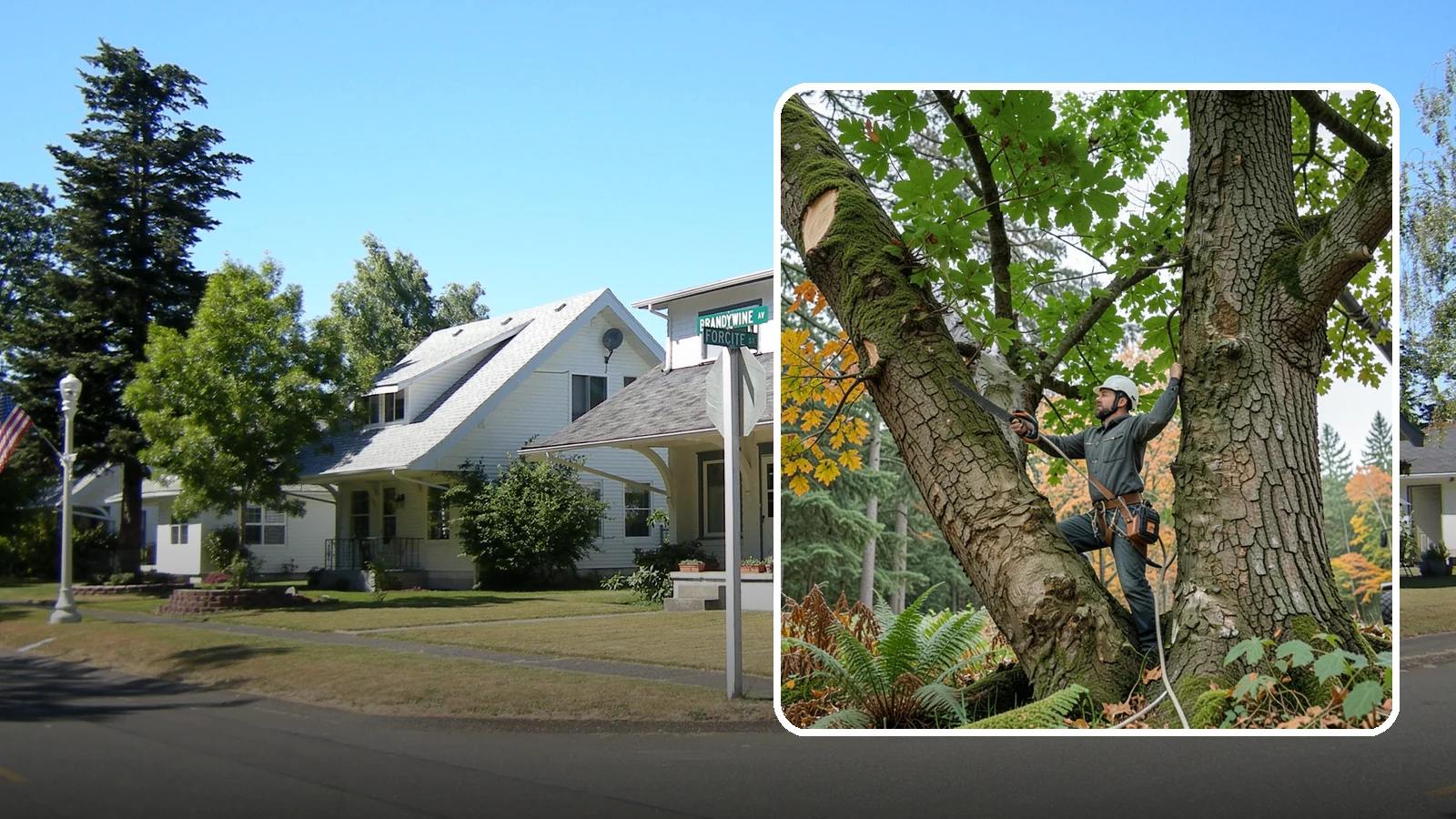 Canopy reduction in DuPont, Pierce County, WA - The reduction of overall canopy size with measured cuts.