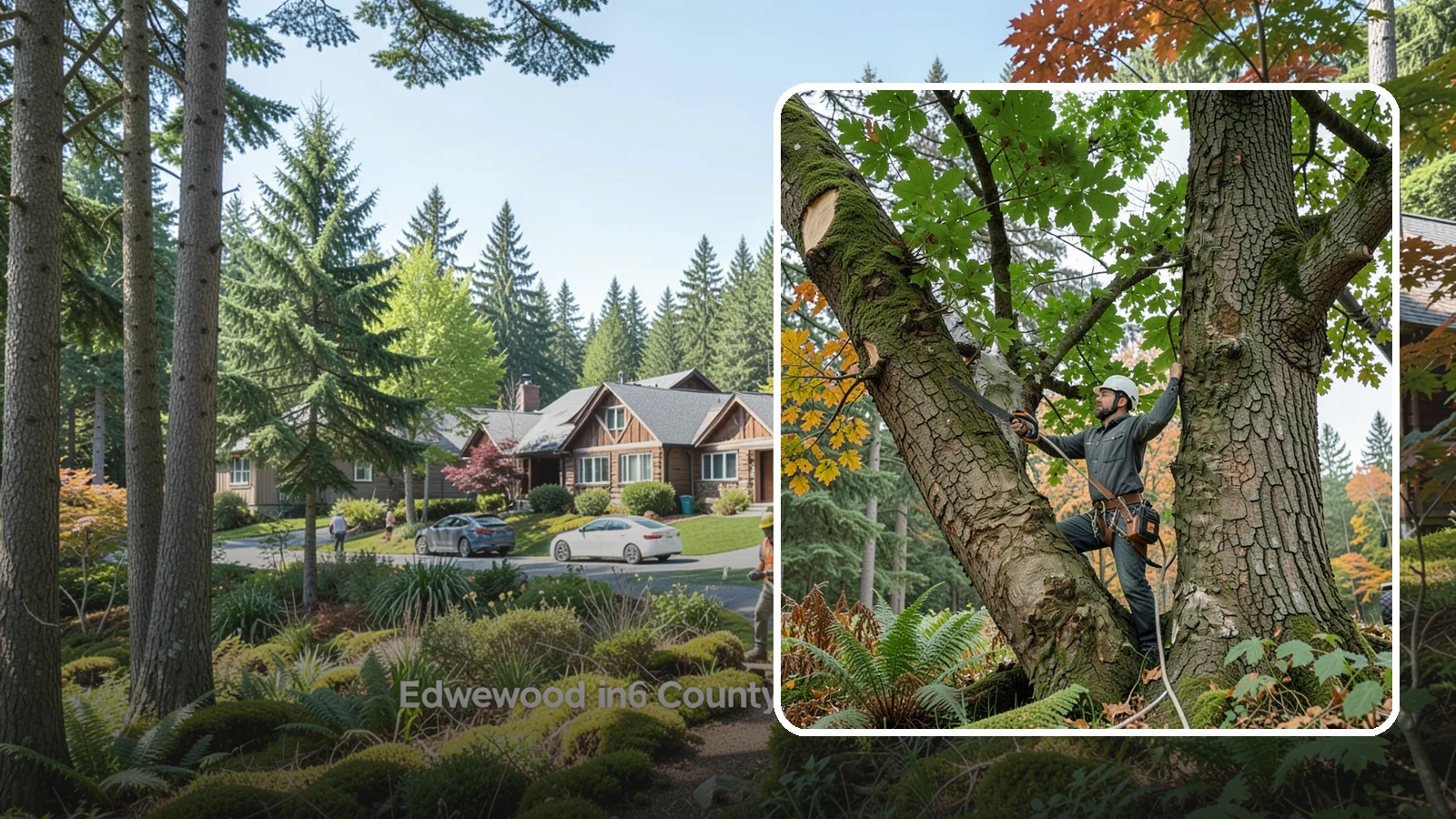 Canopy reduction in Edgewood, Pierce County, WA - The reduction of overall canopy size with measured cuts.