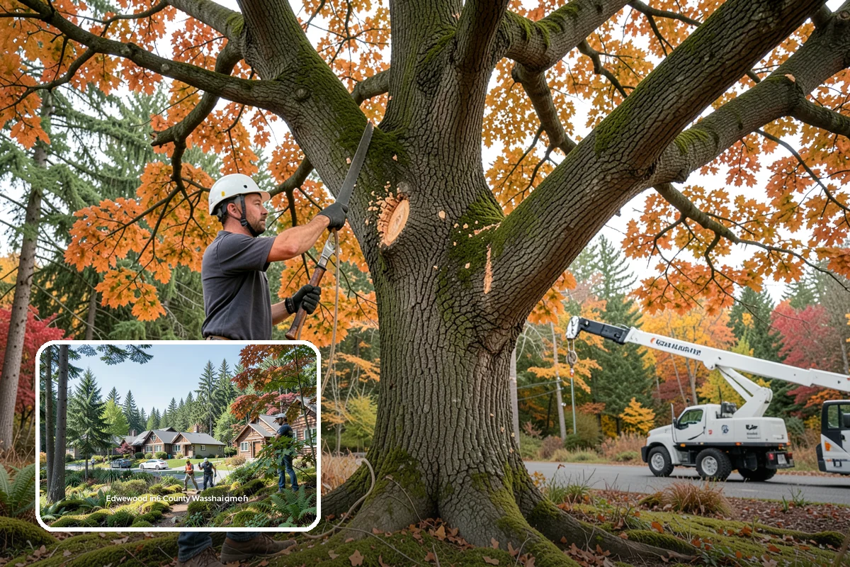 Canopy reduction in Edgewood, Pierce County, WA - Improves tree structure, health, and appearance