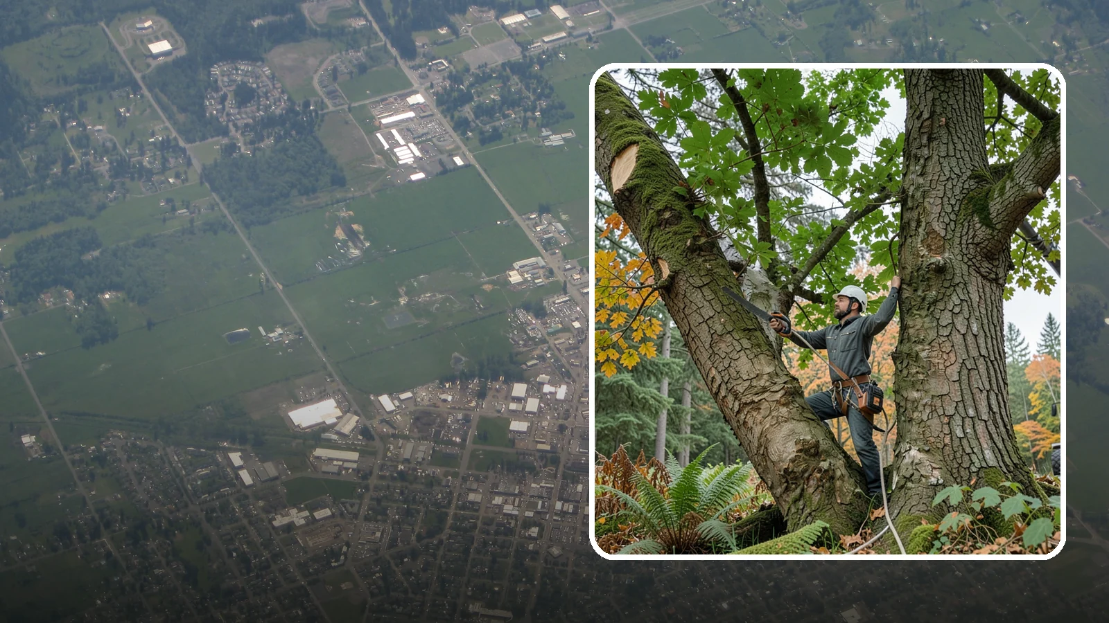 Canopy reduction in Enumclaw, King County, WA - The reduction of overall canopy size with measured cuts.