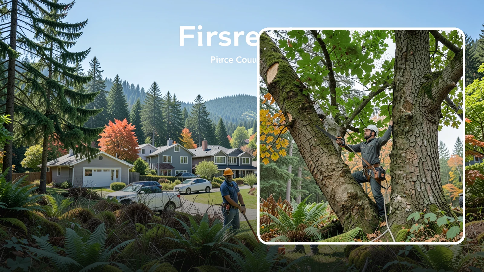 Canopy reduction in Fircrest, Pierce County, WA - The reduction of overall canopy size with measured cuts.