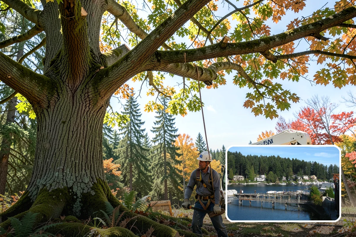 Canopy reduction in Gig Harbor, Pierce County, WA - Improves tree structure, health, and appearance