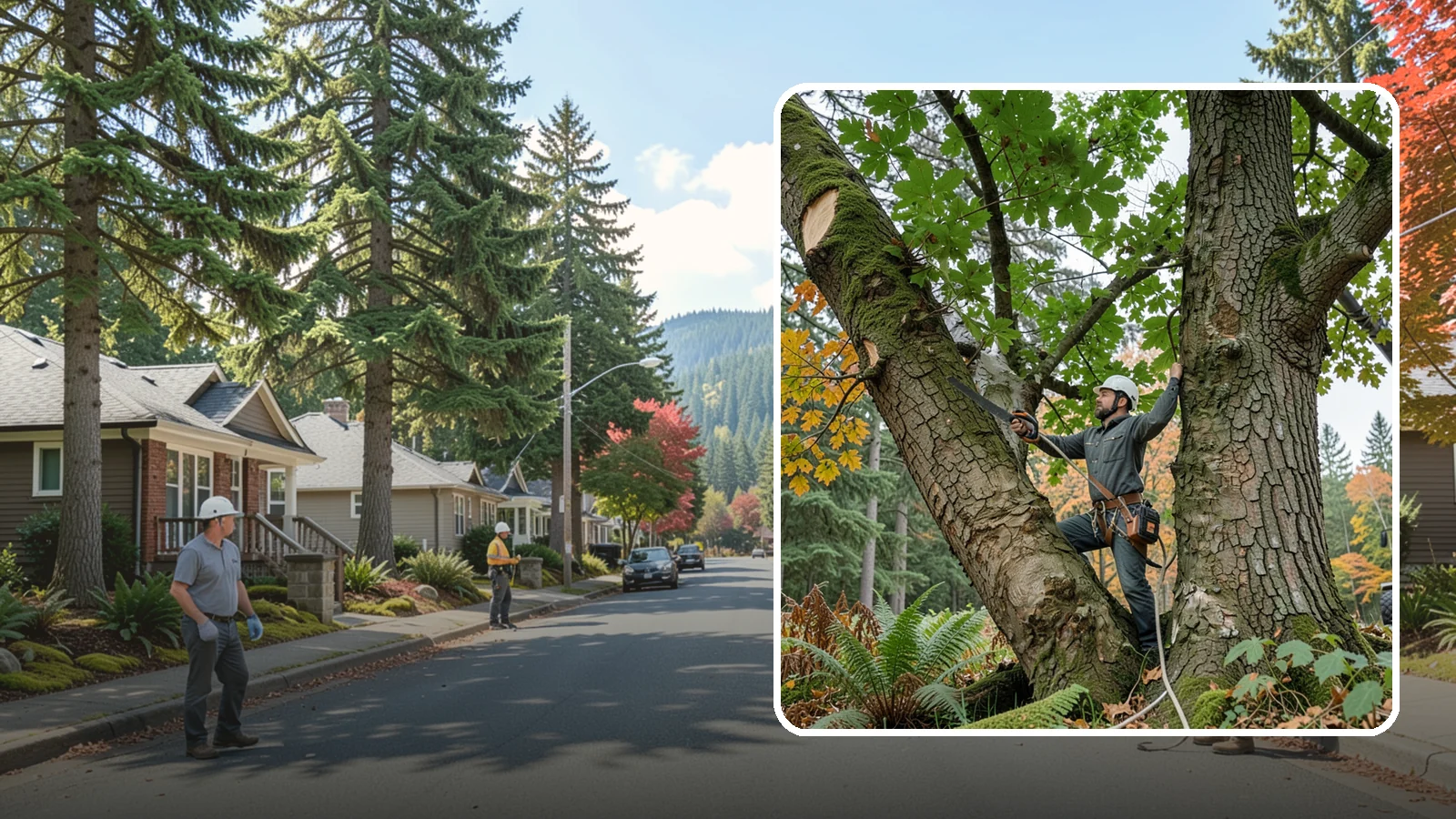 Canopy reduction in Hunts Point, King County, WA - The reduction of overall canopy size with measured cuts.