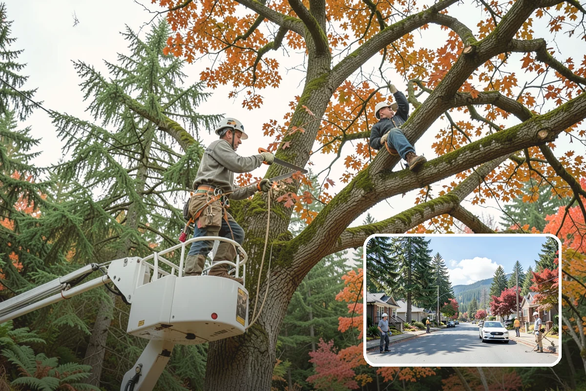Canopy reduction in Hunts Point, King County, WA - Improves tree structure, health, and appearance
