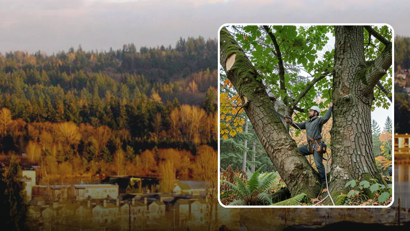Canopy reduction in Kenmore, King County, WA - The reduction of overall canopy size with measured cuts.