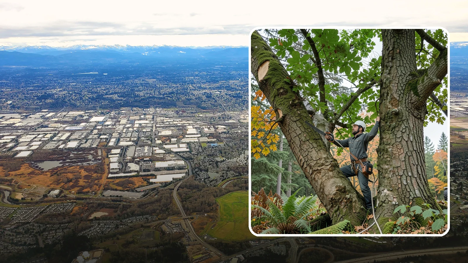Canopy reduction in Kent, King County, WA - The reduction of overall canopy size with measured cuts.