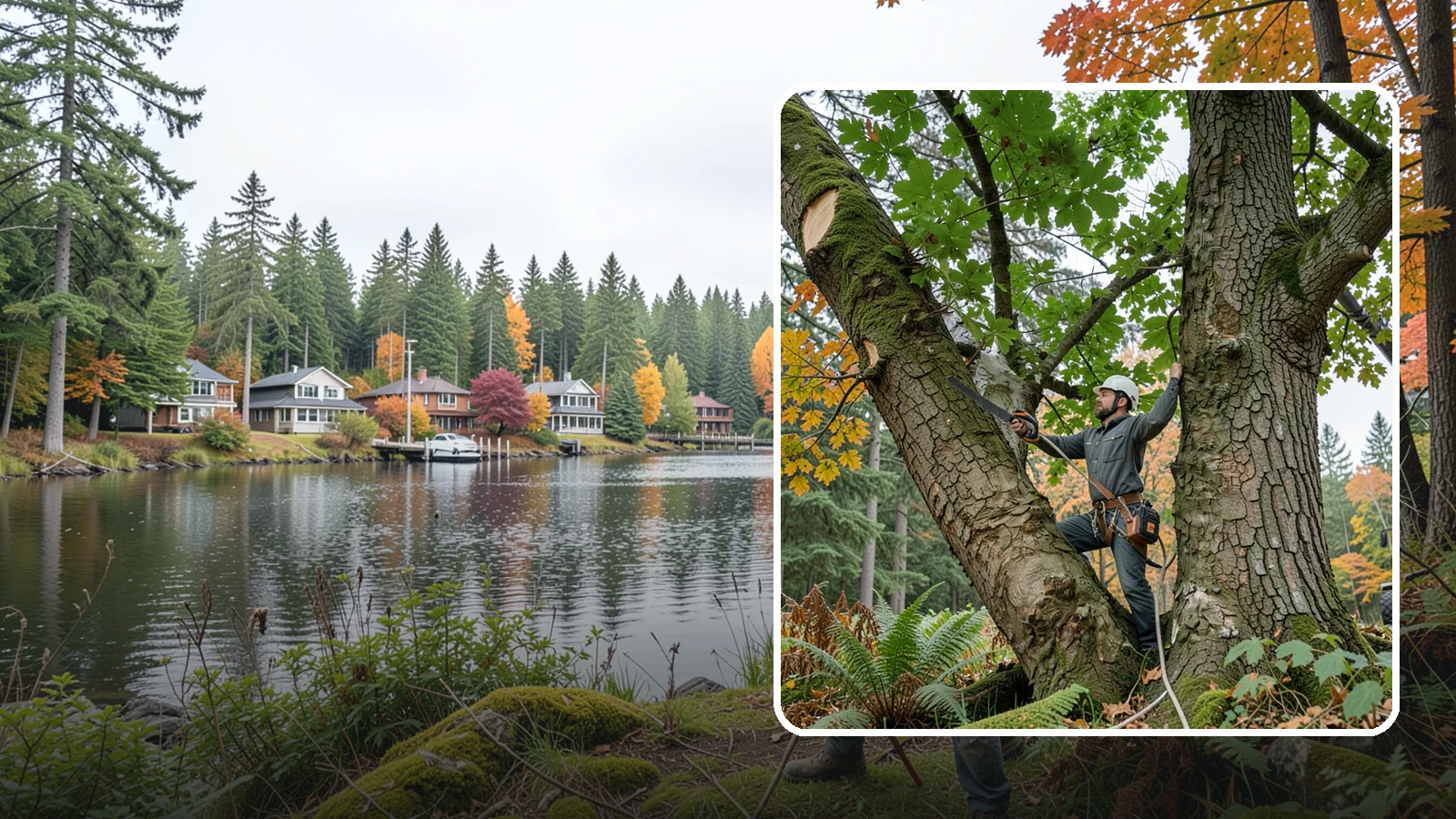 Canopy reduction in La Conner, Skagit County, WA - The reduction of overall canopy size with measured cuts.