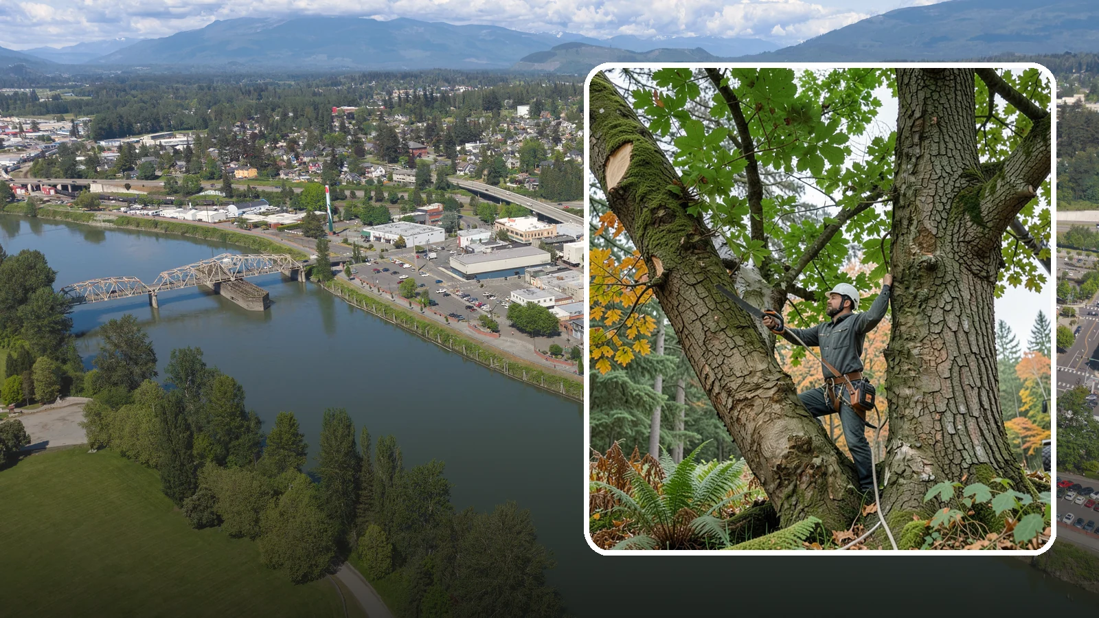 Canopy reduction in Mount Vernon, Skagit County, WA - The reduction of overall canopy size with measured cuts.