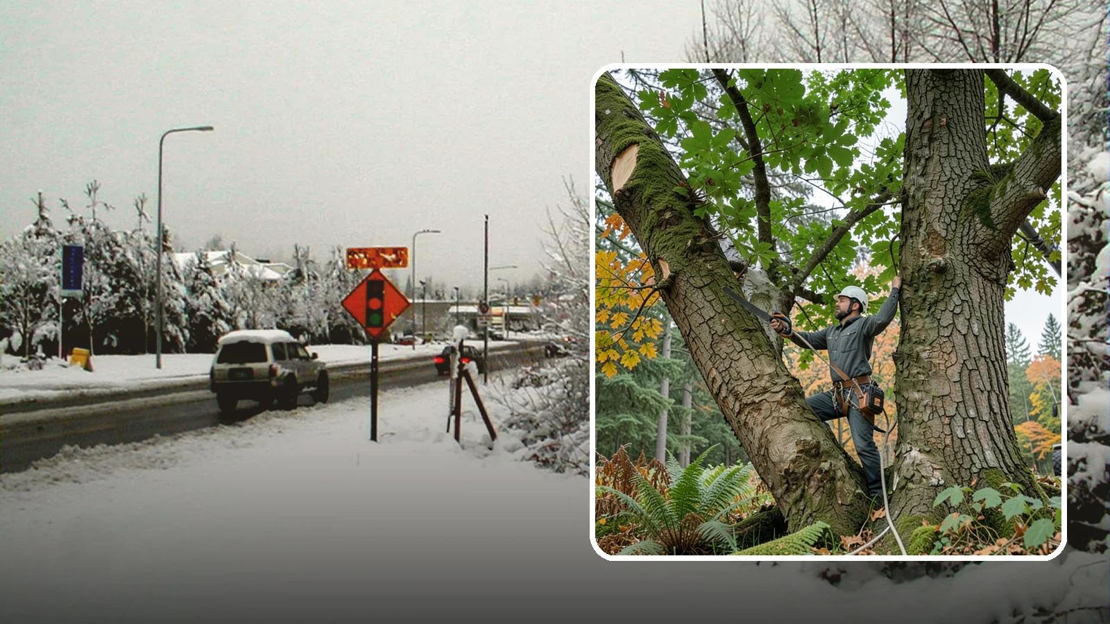 Canopy reduction in Newcastle, King County, WA - The reduction of overall canopy size with measured cuts.