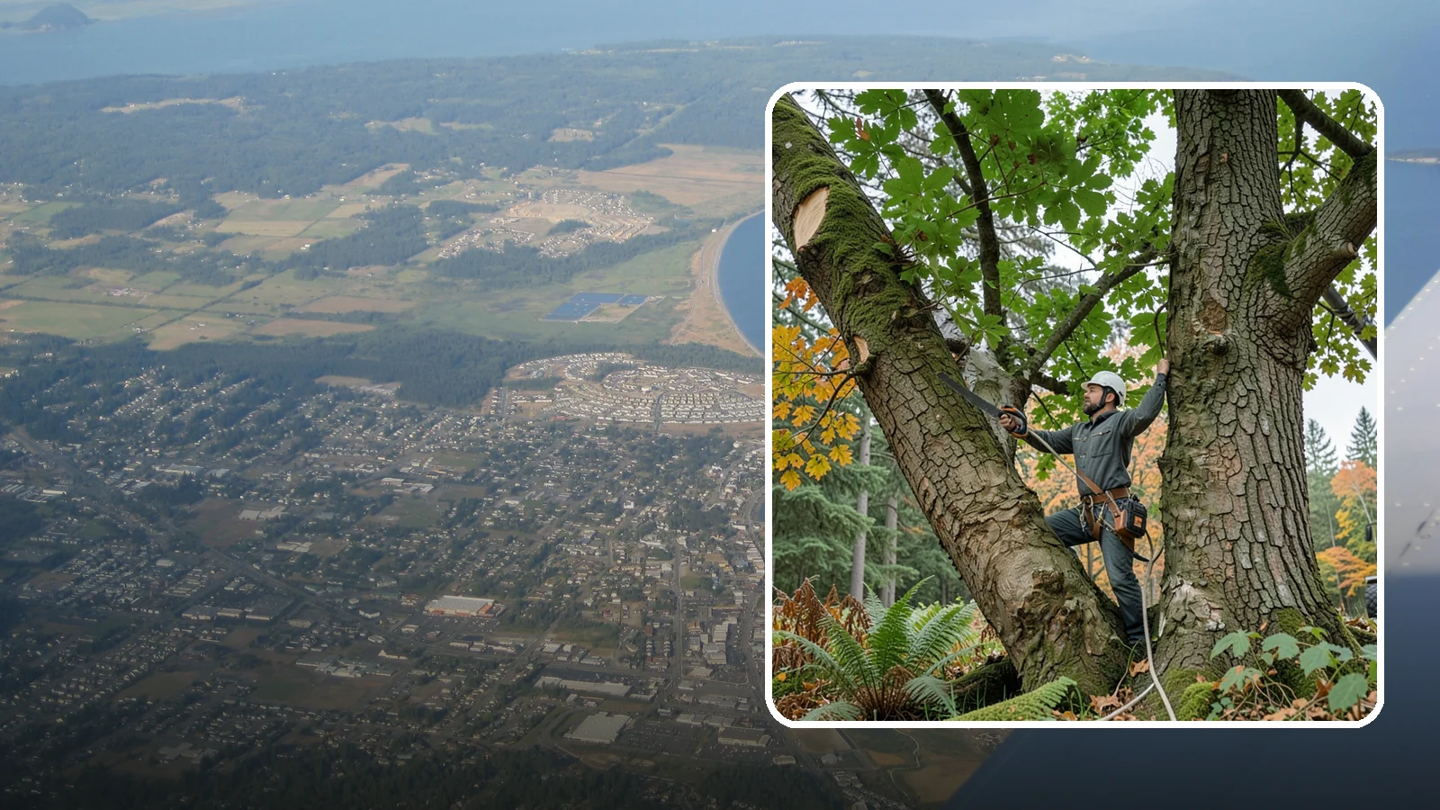 Canopy reduction in Oak Harbor, Island County, WA - The reduction of overall canopy size with measured cuts.