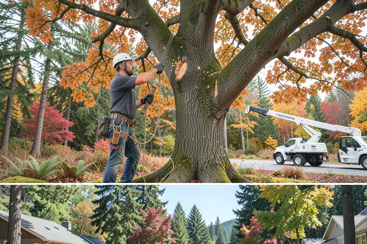 Canopy reduction in Orting, Pierce County, WA - Work should follow species-specific timing sensitivities common in Puget Sound to avoid stressing trees during active growth or...