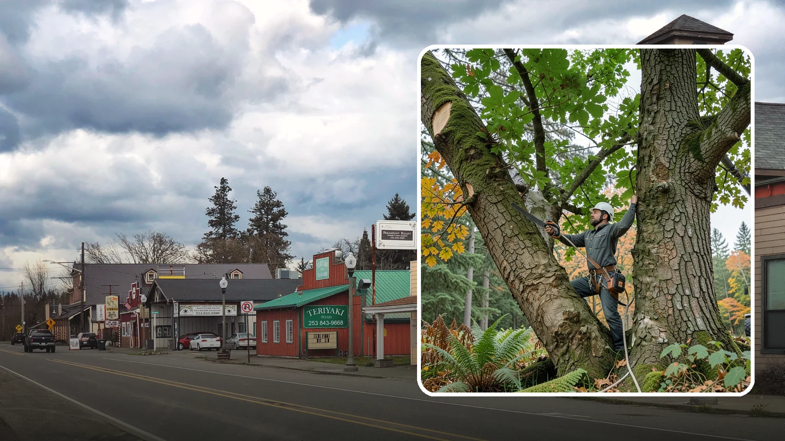 Canopy reduction in Roy, Pierce County, WA - The reduction of overall canopy size with measured cuts.