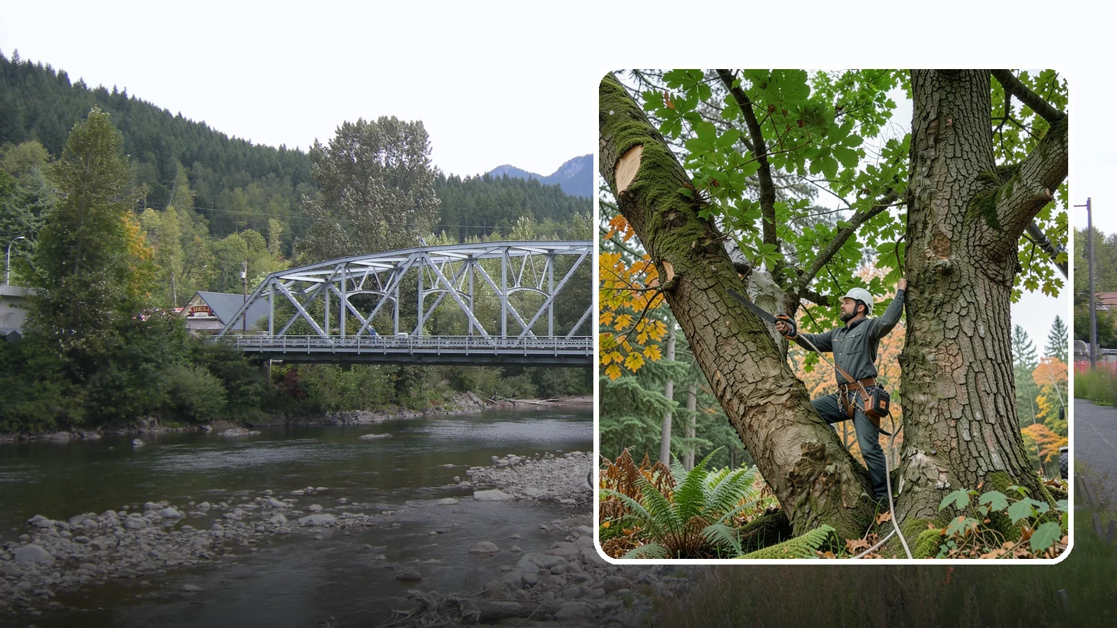 Canopy reduction in Skykomish, King County, WA - The reduction of overall canopy size with measured cuts.