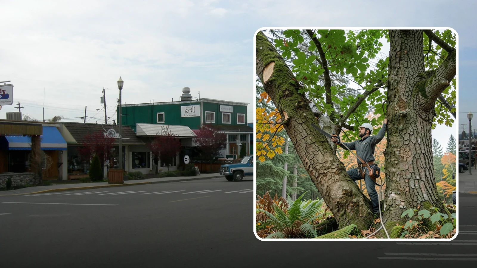 Canopy reduction in Stanwood, Snohomish County, WA - The reduction of overall canopy size with measured cuts.
