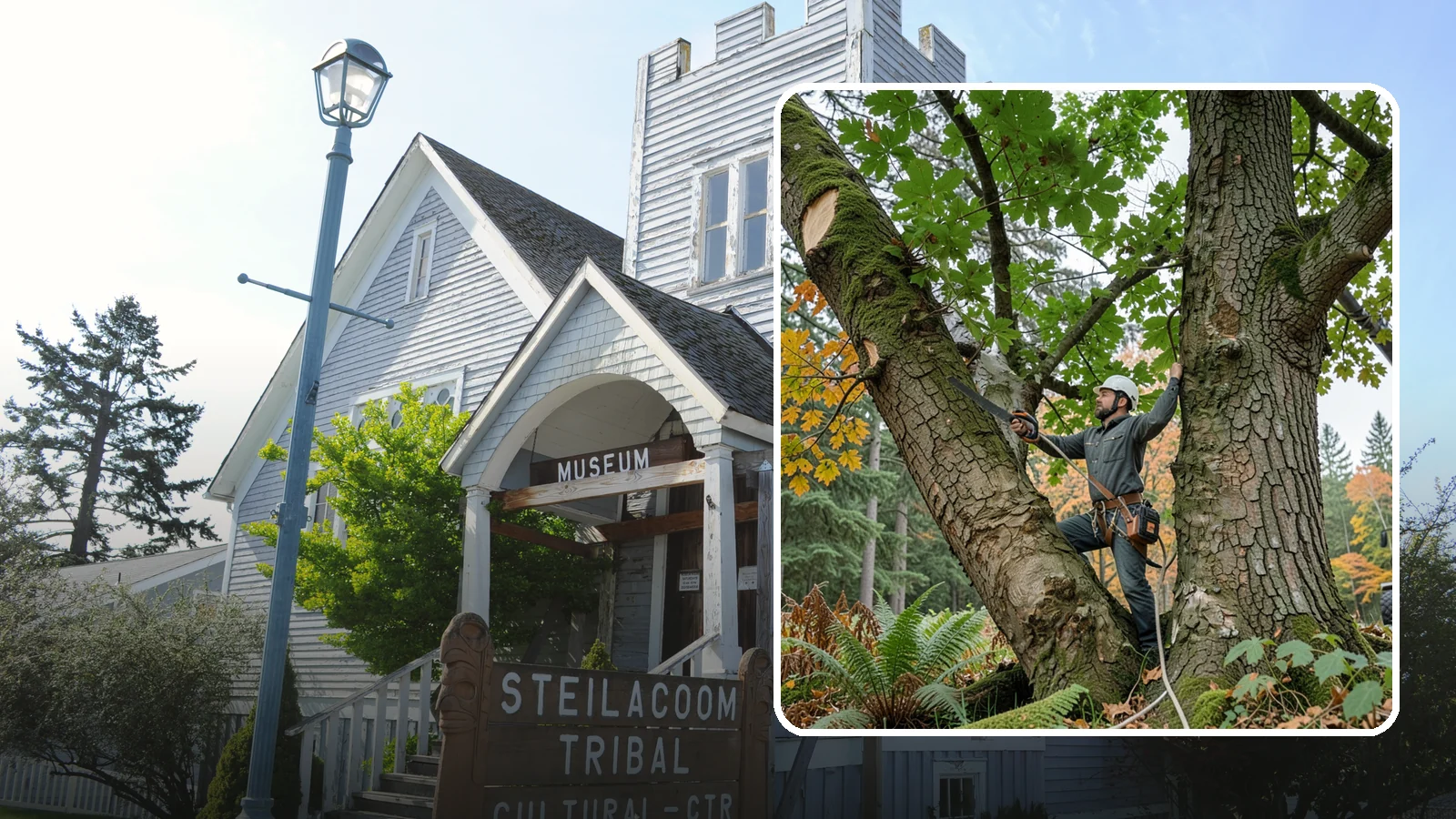Canopy reduction in Steilacoom, Pierce County, WA - The reduction of overall canopy size with measured cuts.