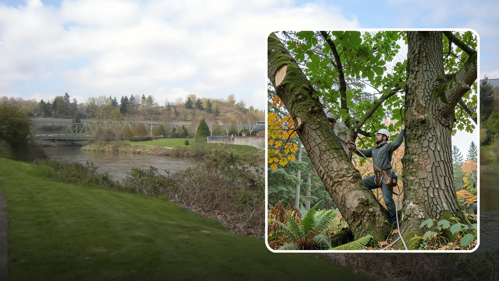 Canopy reduction in Tukwila, King County, WA - The reduction of overall canopy size with measured cuts.