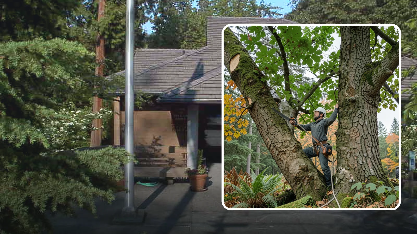 Canopy reduction in Yarrow Point, King County, WA - The reduction of overall canopy size with measured cuts.