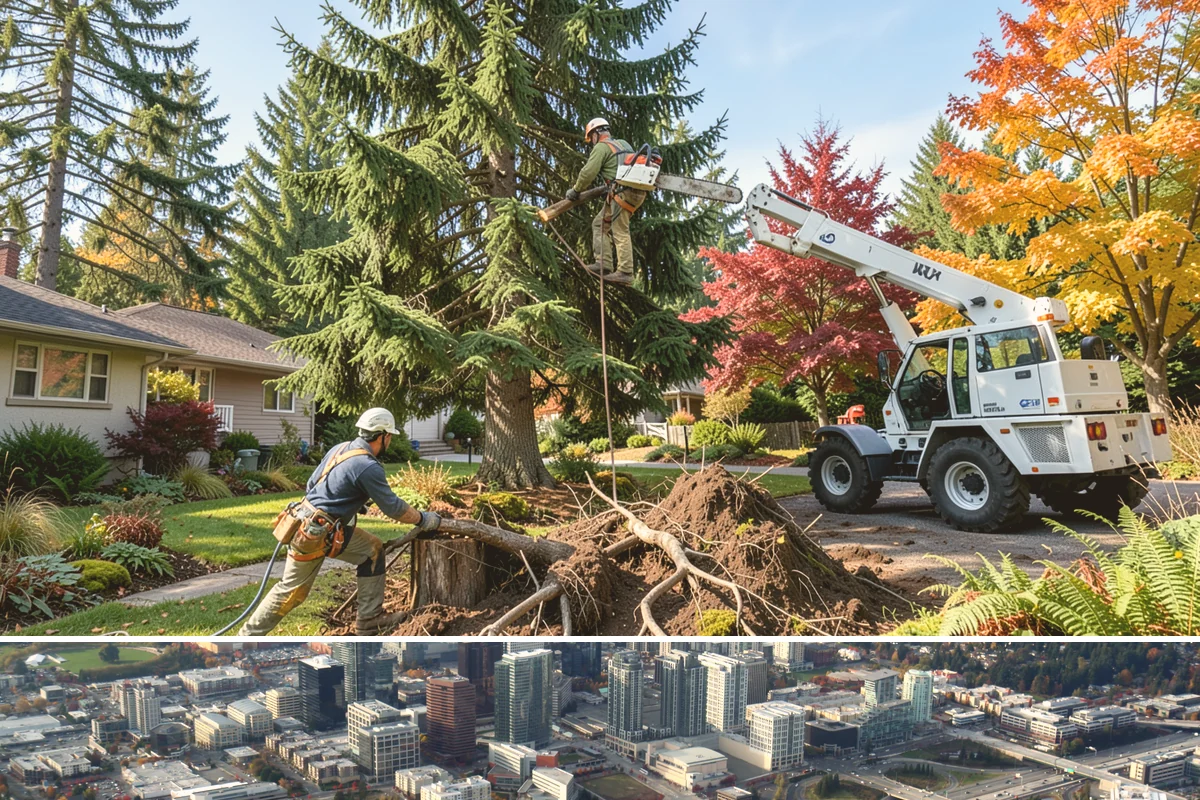 Commercial tree maintenance in Bellevue, King County, WA - Work is performed year-round based on specific pruning needs and safety priorities dictated by recognized arboricultural...