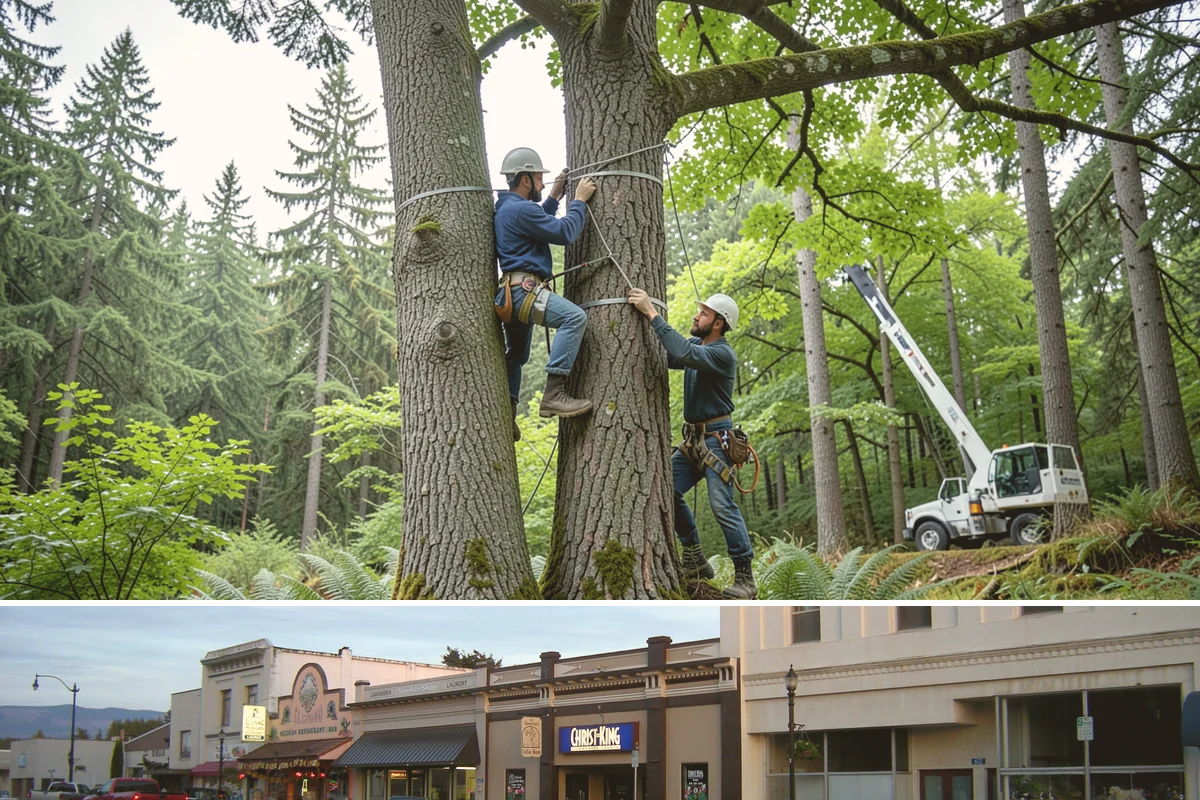 Commercial tree maintenance in Burlington, Skagit County, WA - Work is performed year-round based on specific pruning needs and safety priorities dictated by recognized arboricultural...