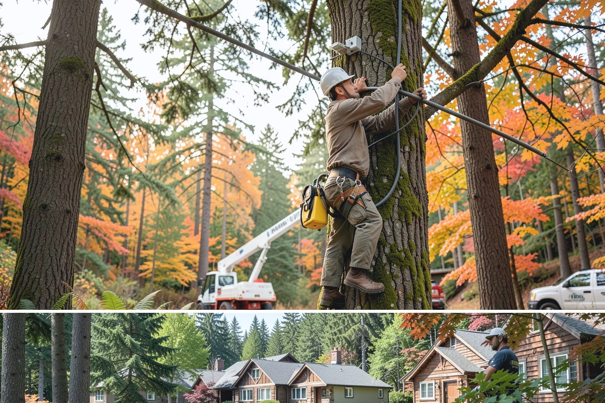 Commercial tree maintenance in Edgewood, Pierce County, WA - Work is performed year-round based on specific pruning needs and safety priorities dictated by recognized arboricultural...