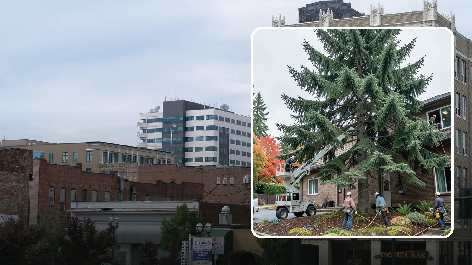 Commercial tree maintenance in Everett, Snohomish County, WA - Ongoing tree maintenance for commercial properties.