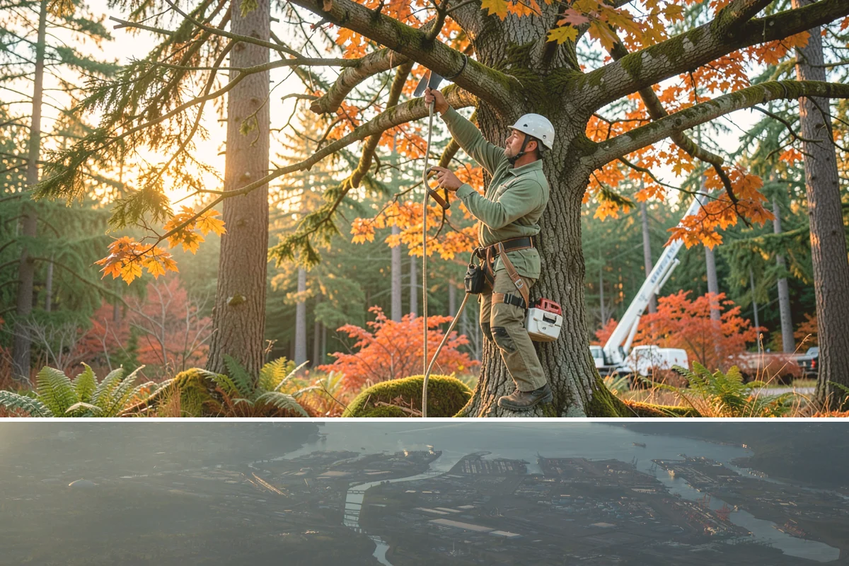 Commercial tree maintenance in Fife, Pierce County, WA - Work is performed year-round based on specific pruning needs and safety priorities dictated by recognized arboricultural...