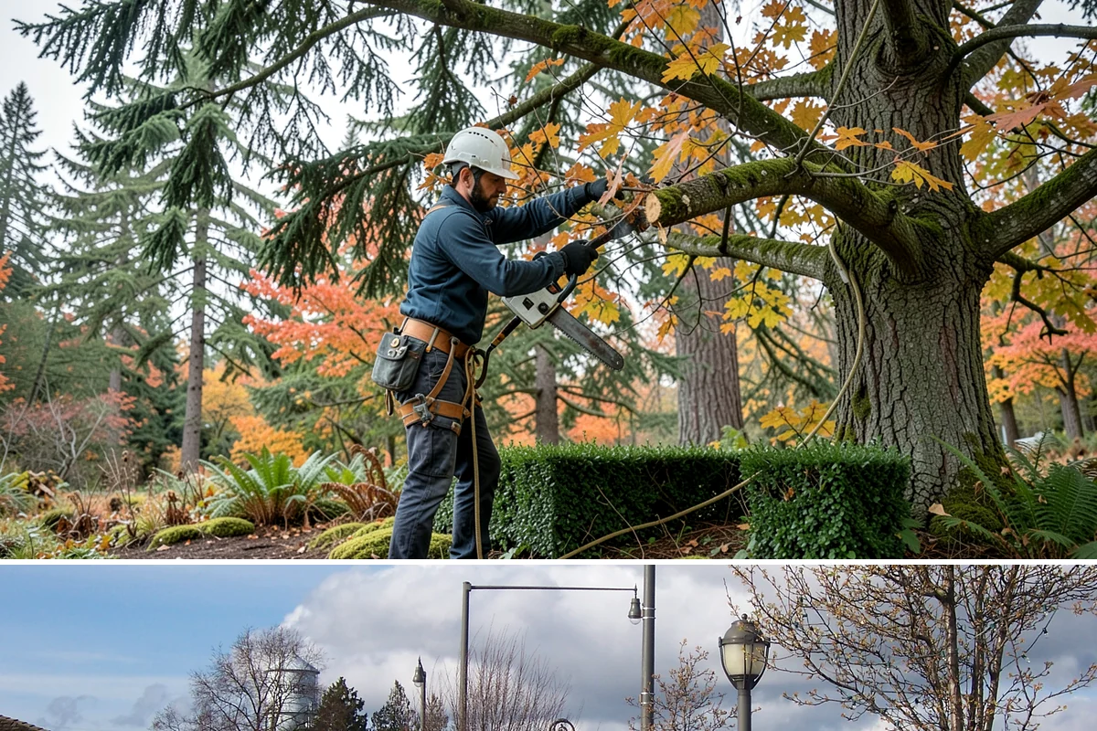 Commercial tree maintenance in Marysville, Snohomish County, WA - Work is performed year-round based on specific pruning needs and safety priorities dictated by recognized arboricultural...