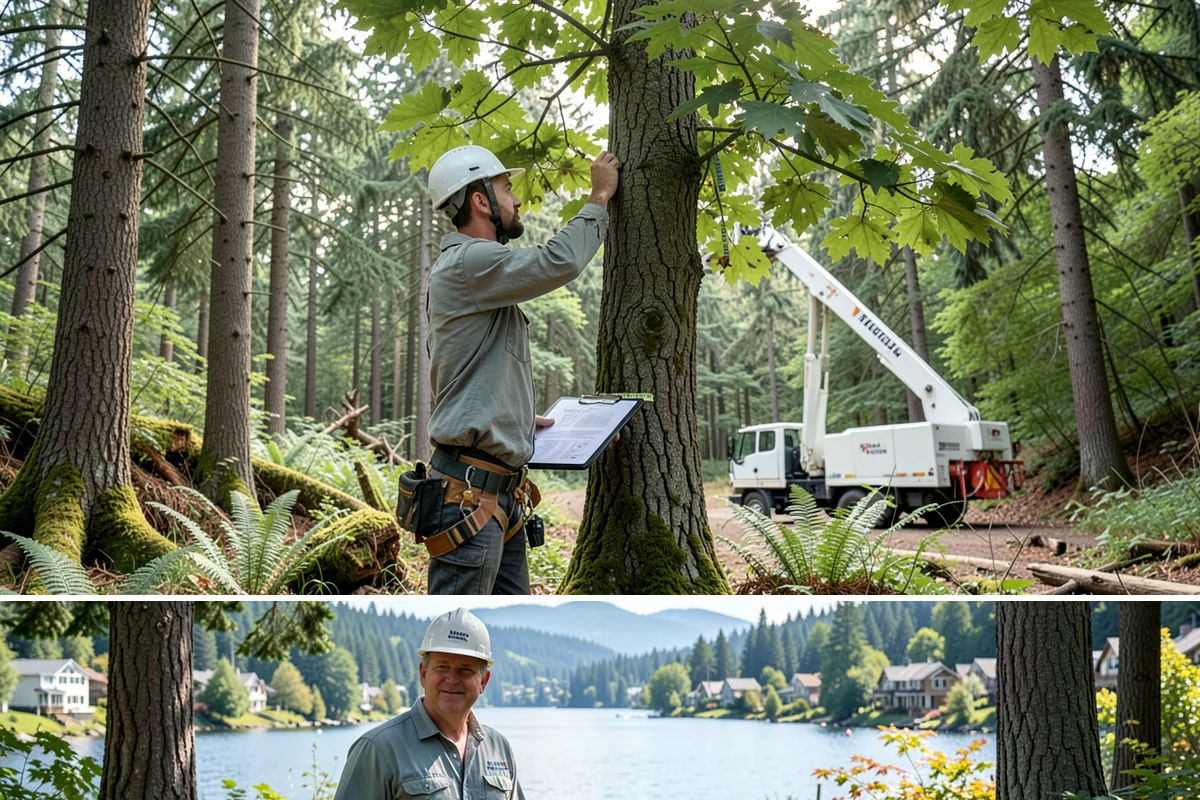 Commercial tree maintenance in Milton, King County, WA - Work is performed year-round based on specific pruning needs and safety priorities dictated by recognized arboricultural...
