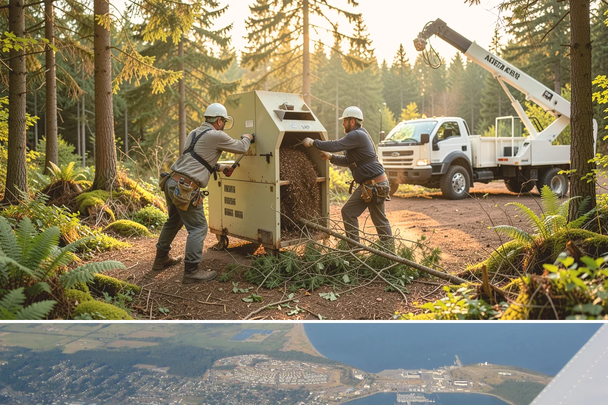Commercial tree maintenance in Oak Harbor, Island County, WA - Work is performed year-round based on specific pruning needs and safety priorities dictated by recognized arboricultural...