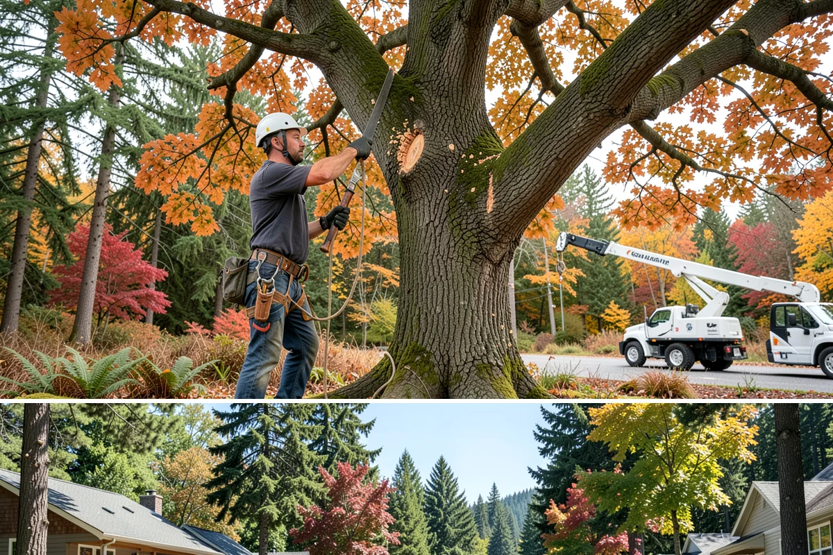 Commercial tree maintenance in Orting, Pierce County, WA - Work is performed year-round based on specific pruning needs and safety priorities dictated by recognized arboricultural...