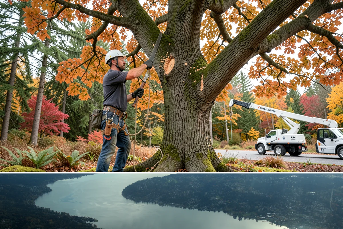 Commercial tree maintenance in Sammamish, King County, WA - Work is performed year-round based on specific pruning needs and safety priorities dictated by recognized arboricultural...