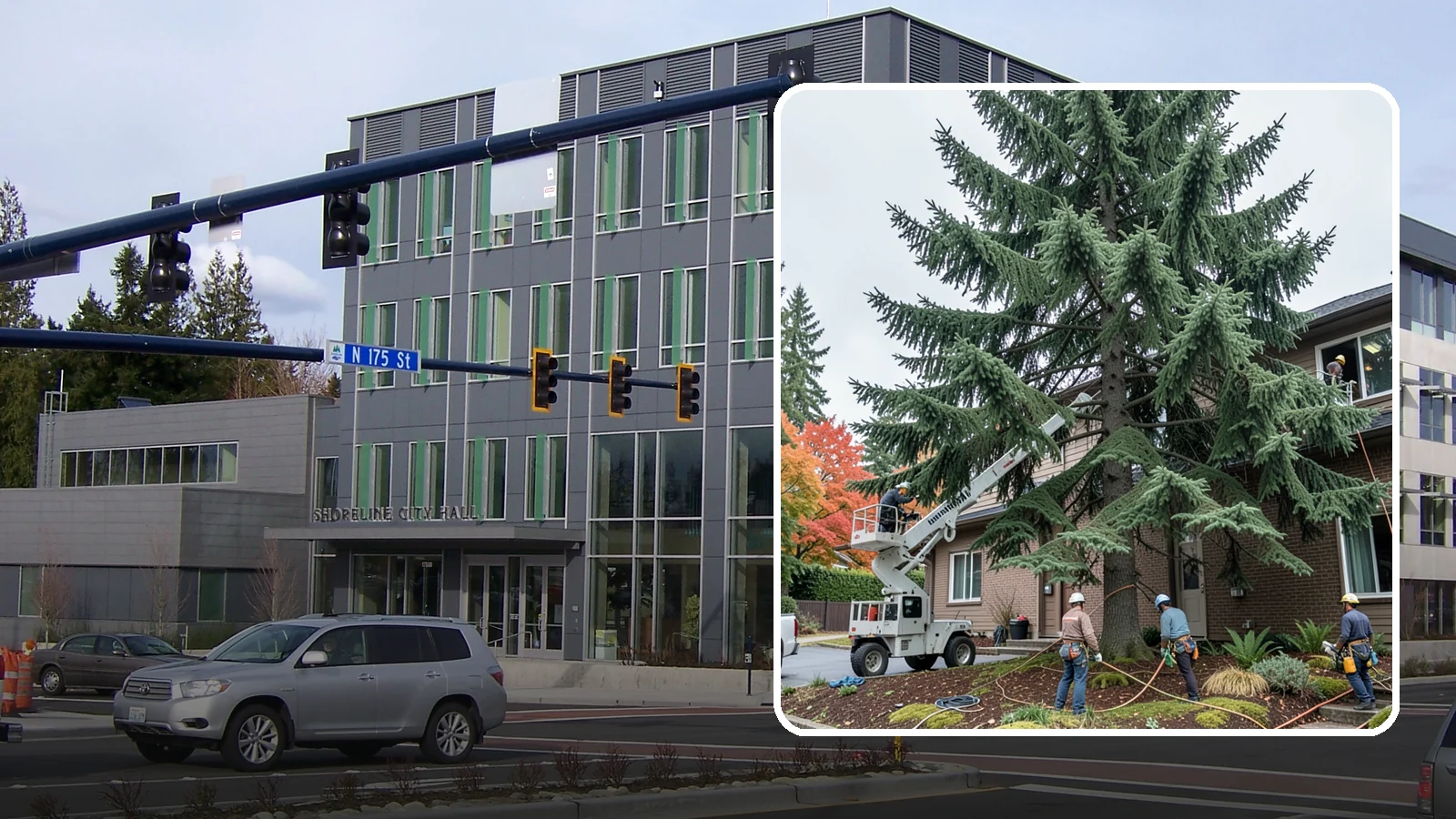 Commercial tree maintenance in Shoreline, King County, WA - Ongoing tree maintenance for commercial properties.