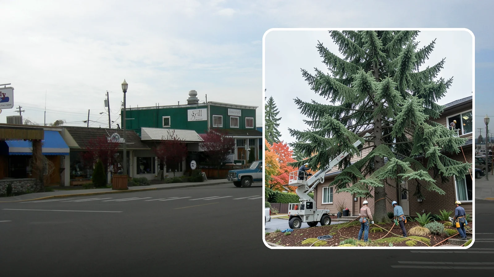 Commercial tree maintenance in Stanwood, Snohomish County, WA - Ongoing tree maintenance for commercial properties.
