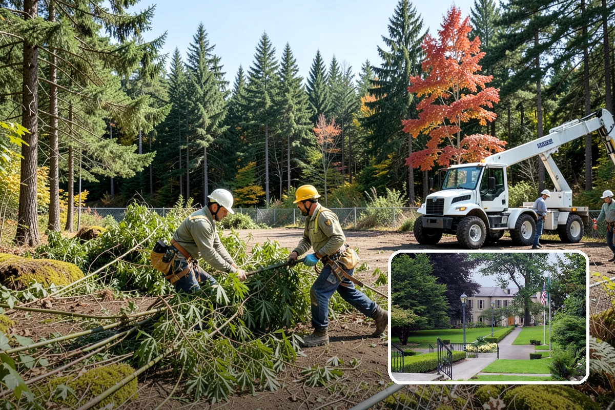 Commercial tree maintenance in Woodinville, King County, WA - Keeps trees across a property safe and presentable