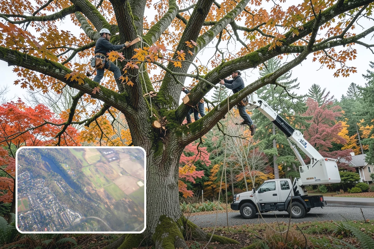 Compost spreading in Algona, King County, WA - Supports long-term tree health and stability