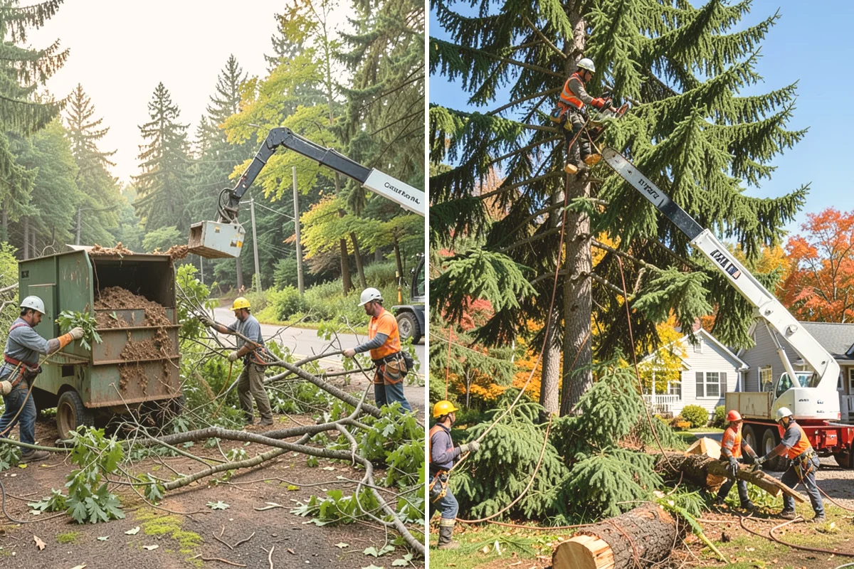 Compost spreading in Algona, King County, WA - Inspect the tree and its site