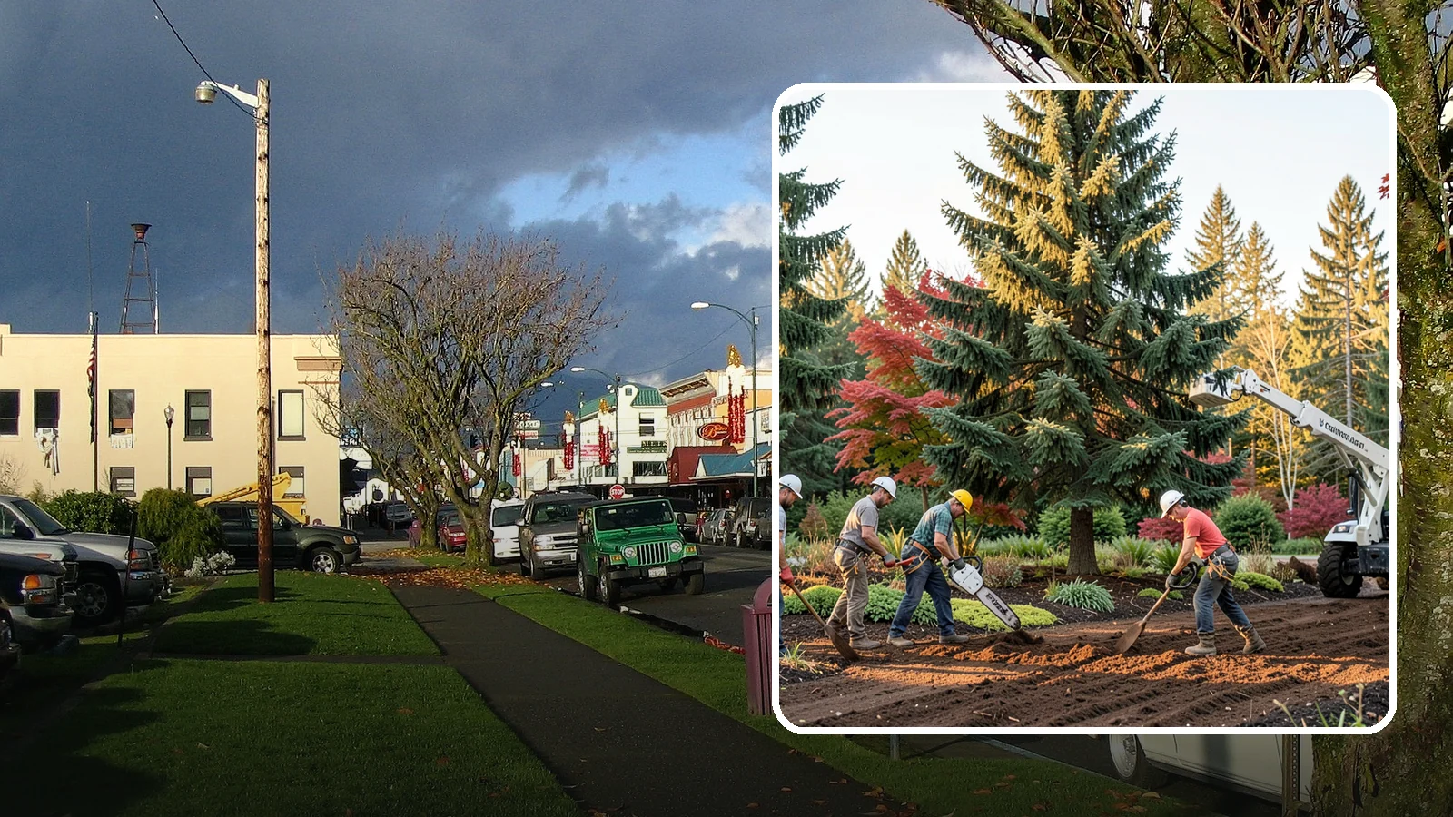 Compost spreading in Arlington, Snohomish County, WA - The application of compost to improve soil.