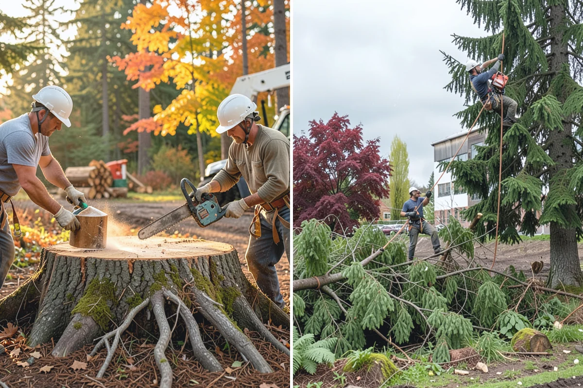 Compost spreading in Auburn, King County, WA - Inspect the tree and its site