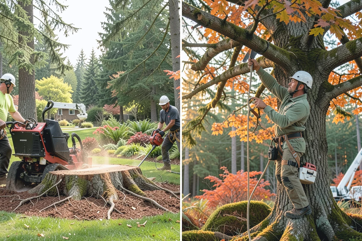 Compost spreading in Beaux Arts Village, King County, WA - Inspect the tree and its site