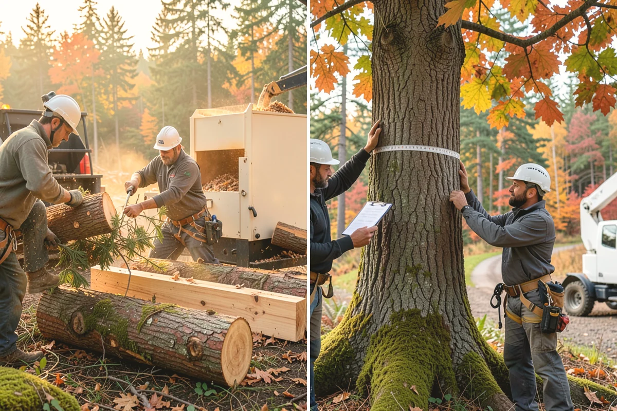 Compost spreading in Black Diamond, King County, WA - Inspect the tree and its site