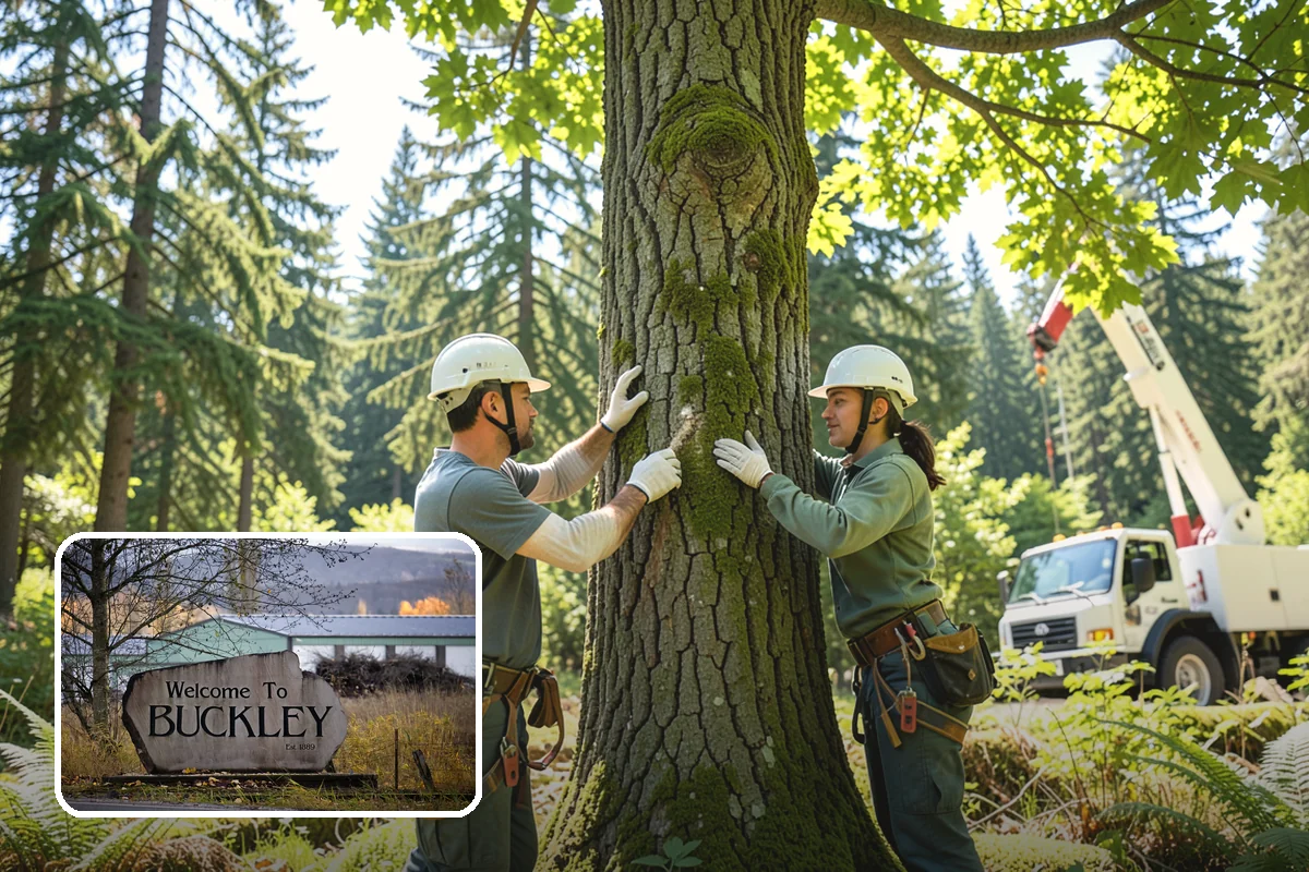 Compost spreading in Buckley, Pierce County, WA - Supports long-term tree health and stability