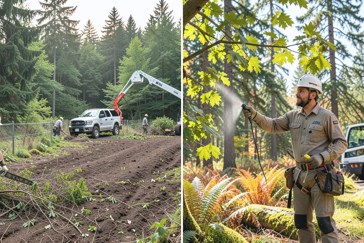 Compost spreading in Buckley, Pierce County, WA - Inspect the tree and its site
