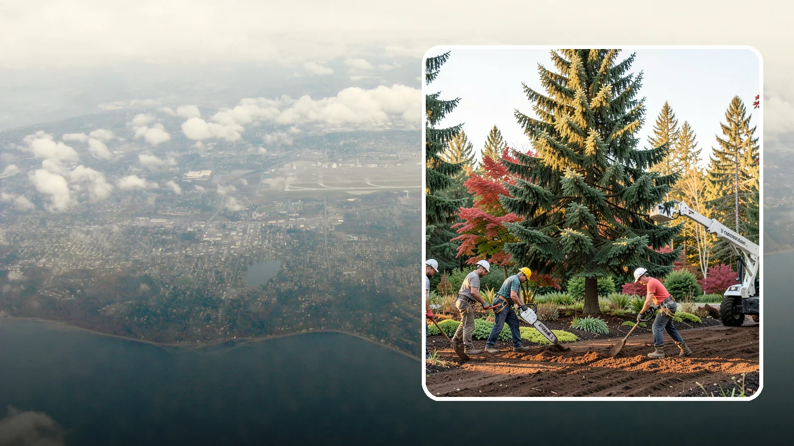 Compost spreading in Burien, King County, WA - The application of compost to improve soil.