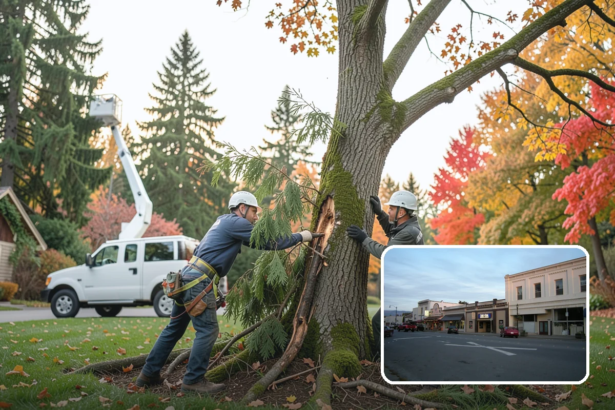 Compost spreading in Burlington, Skagit County, WA - Supports long-term tree health and stability